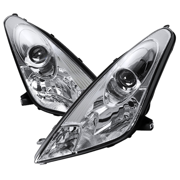 Spec-D Tuning 00-05 Toyota Celica Halo Projector Headlight Chrome Housing LHP-CEL00-ABM - main